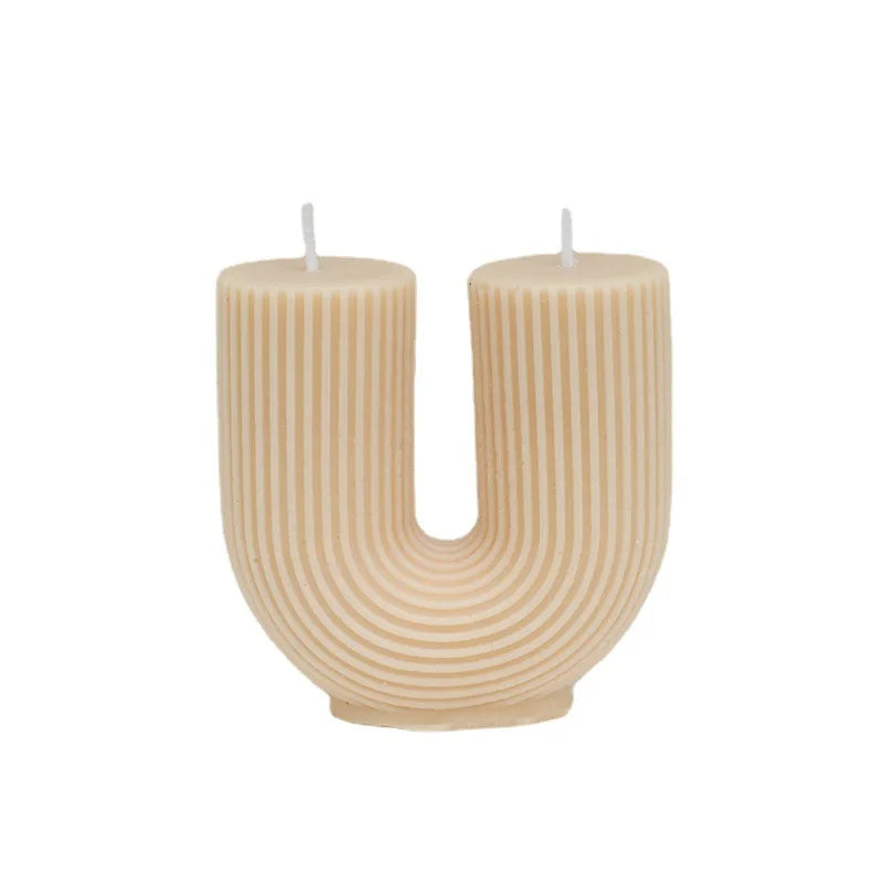 Wholesale Home decorative candle U-Shaped geometric scented candles bridge room decor aroma candles decor