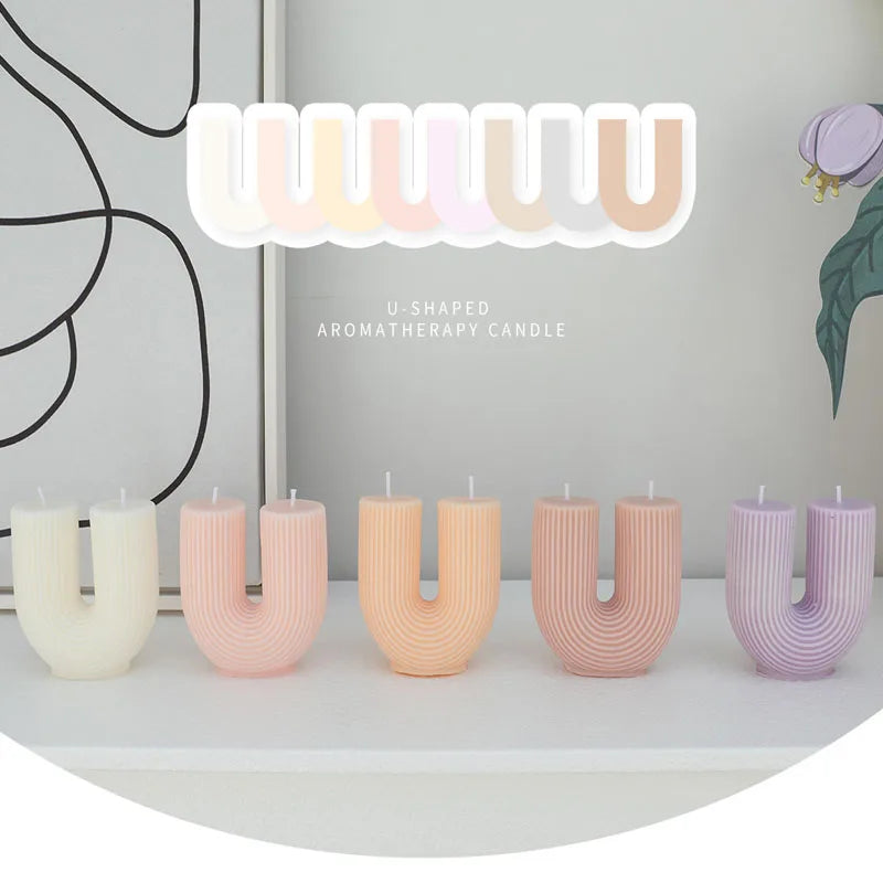 Wholesale Home decorative candle U-Shaped geometric scented candles bridge room decor aroma candles decor