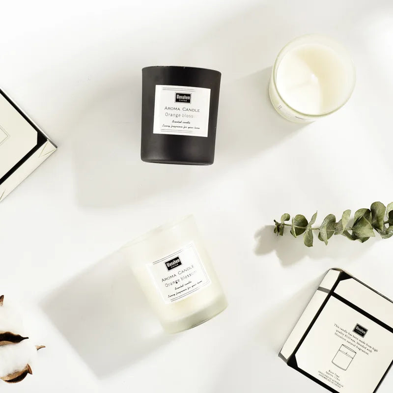 50g Smokeless Scented Aromatic Candles Creative Glass Cup Natural Soy Wax Scented Candles Home Decorative Candle Guest Gifts