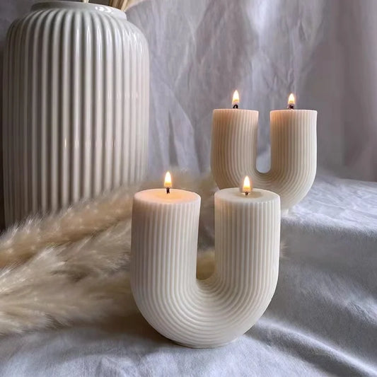 Wholesale Home decorative candle U-Shaped geometric scented candles bridge room decor aroma candles decor